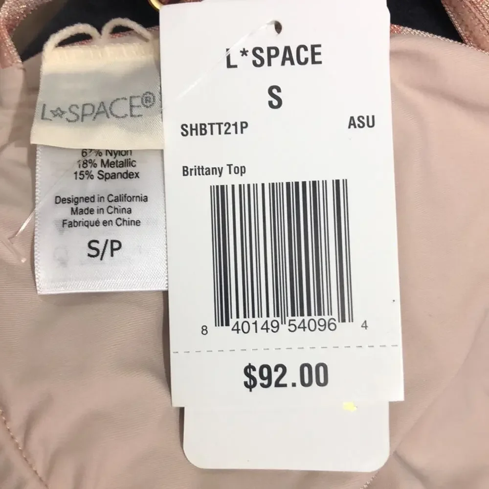 L*Space Bikini Brittany Top Camacho Bottom Metallic Tie Die Swirl Small NWT